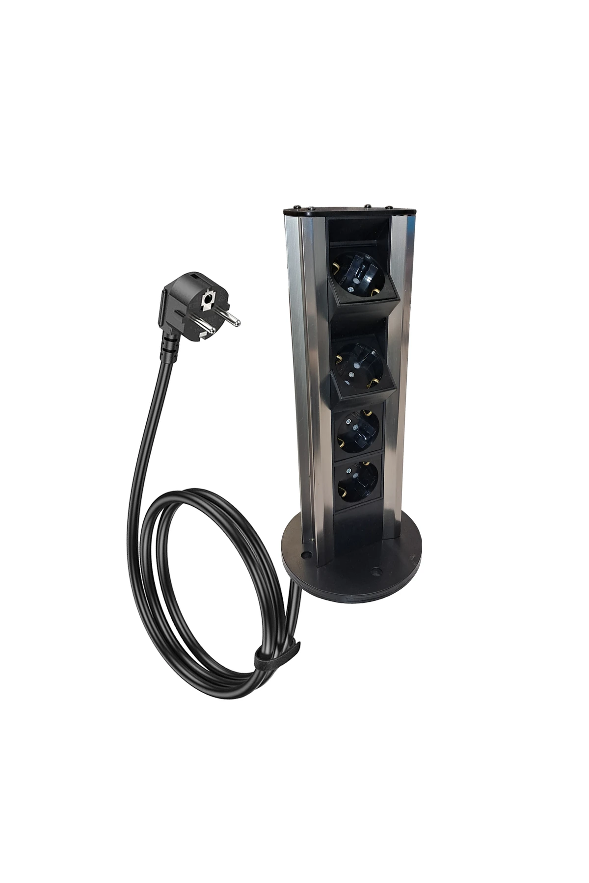 Kule Tipi Dikey Bürotik Blok Priz ( 4 Prizli Kablolu Hazır )