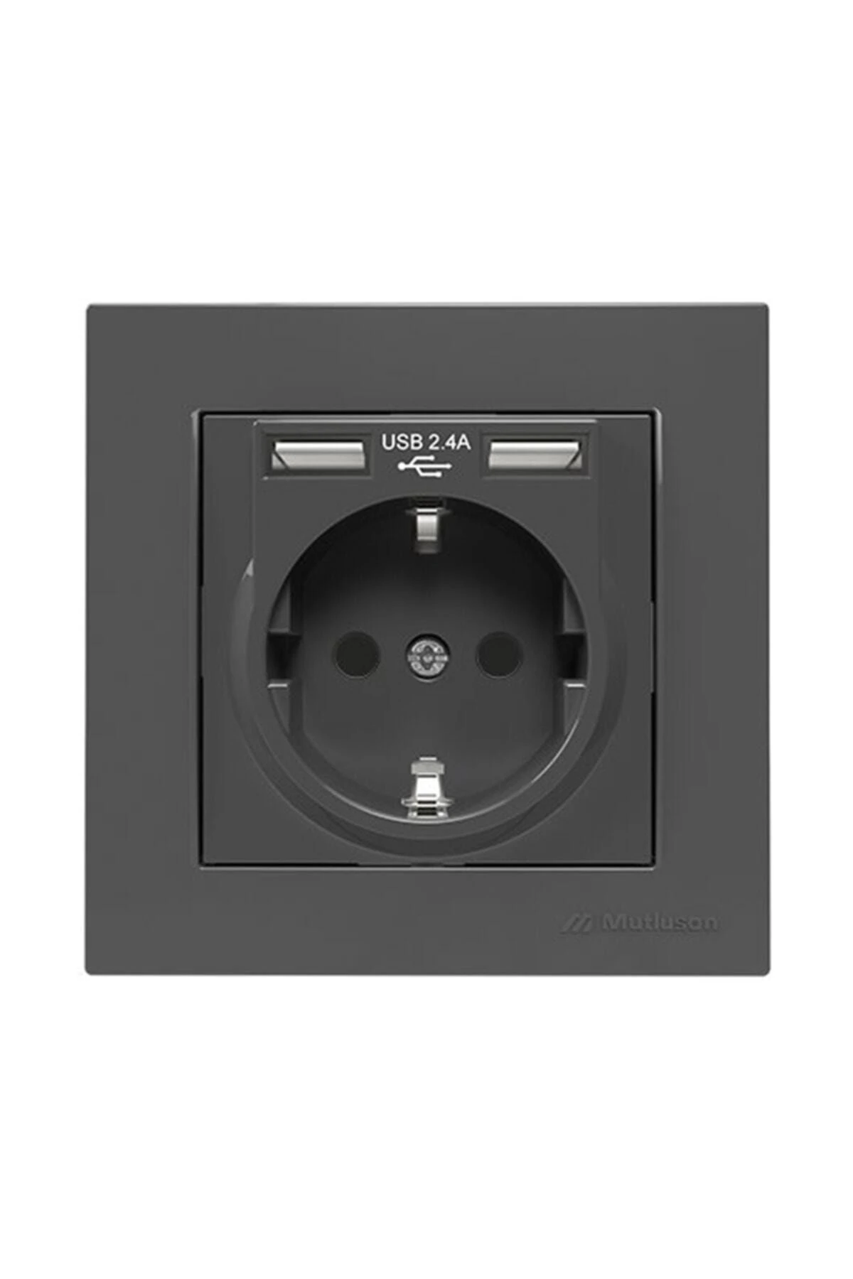 Rita 2 Usb li Topraklı Priz Füme