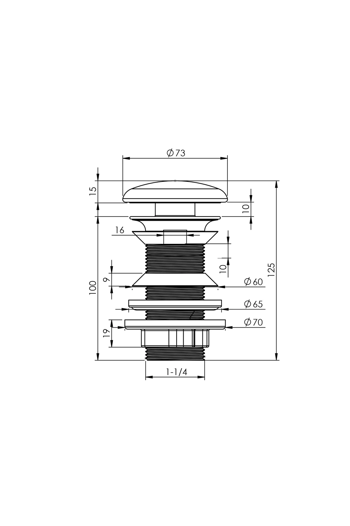 Sifon Tapası - Bas Aç - Mat Siyah Seramik Başlıklı -Taşma Deliksiz