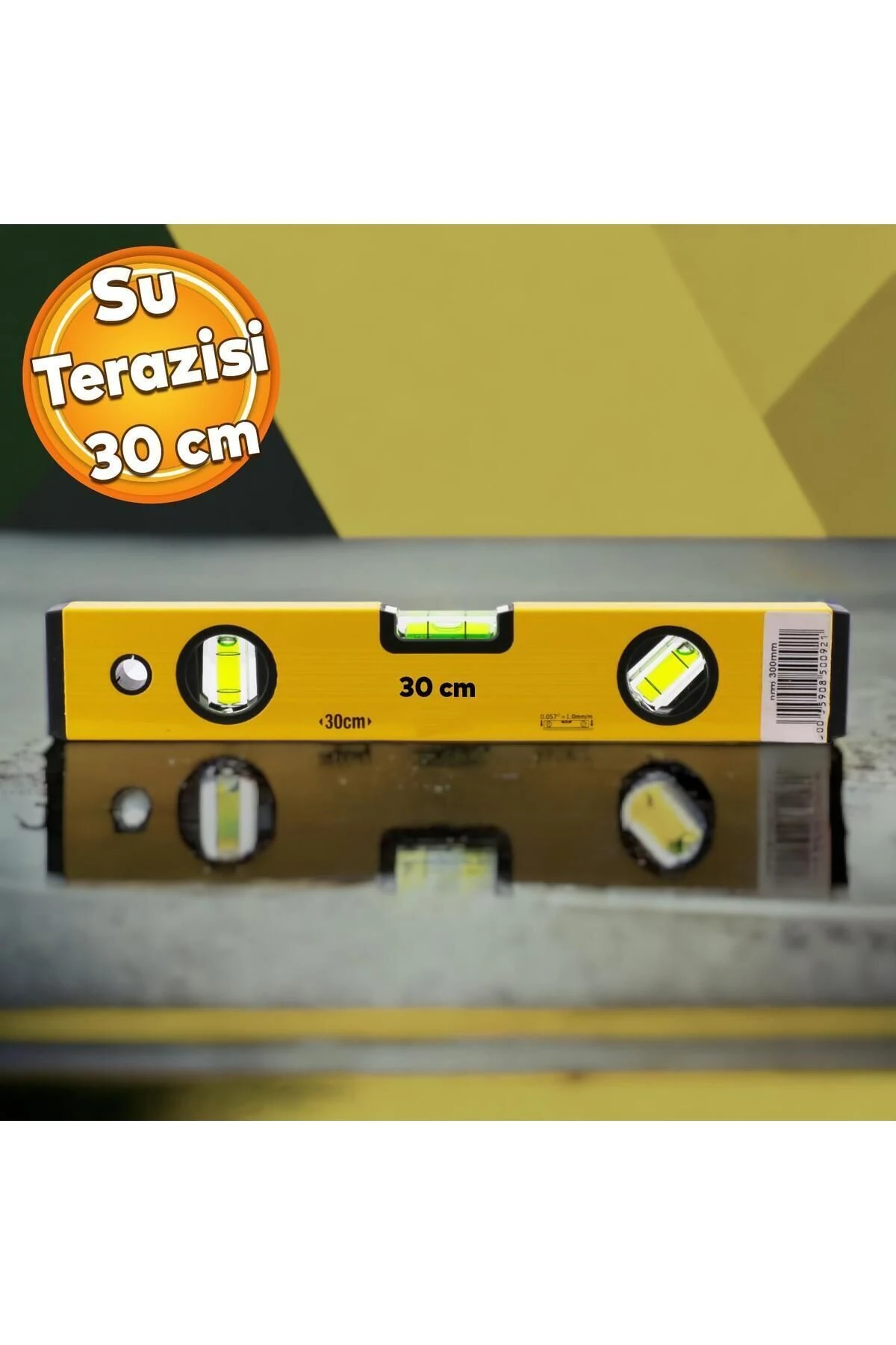 Aluminyum Su Terazisi 30 Cm İnşaat Duvar Fayans Marangoz Mühendislik Ölçüm Eğim Ölçü Eğik Ölçme