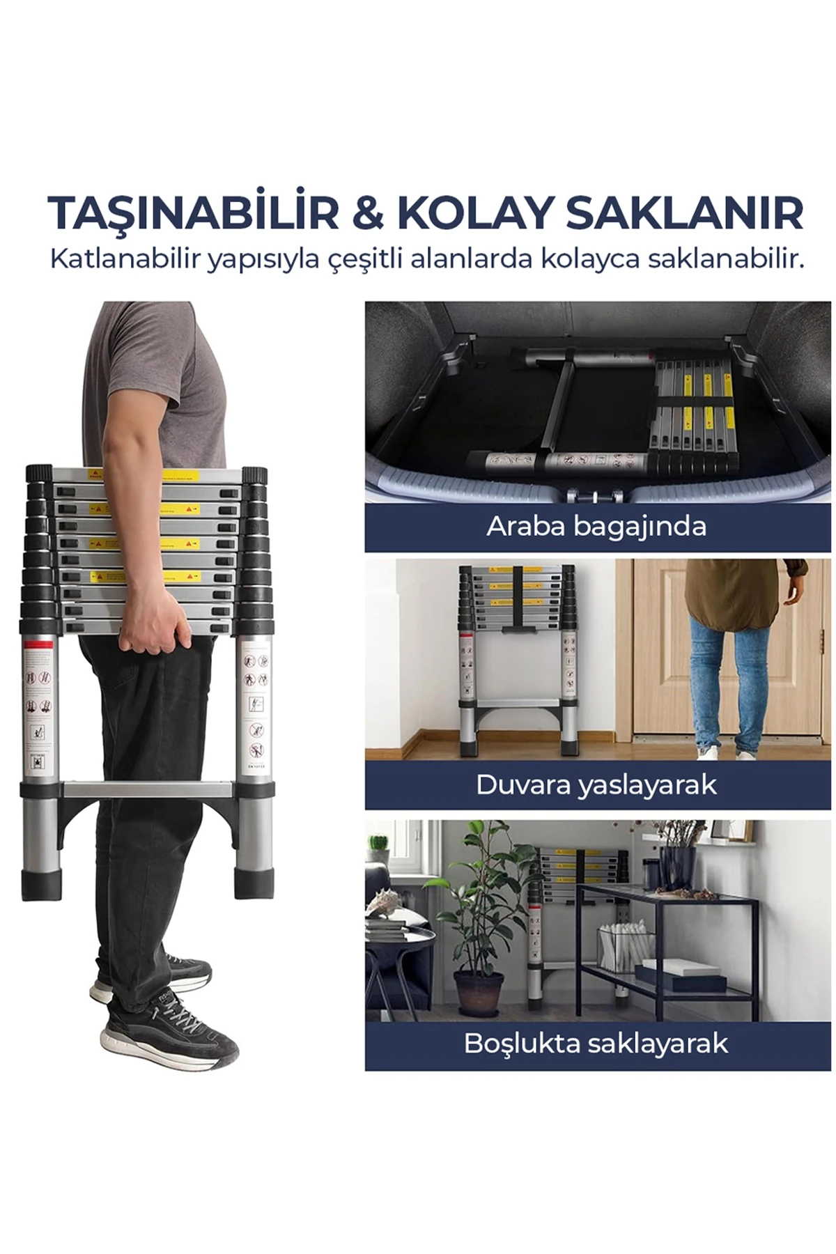 Paslanmaz Çelik Katlanır Merdiven 5.9 Metre