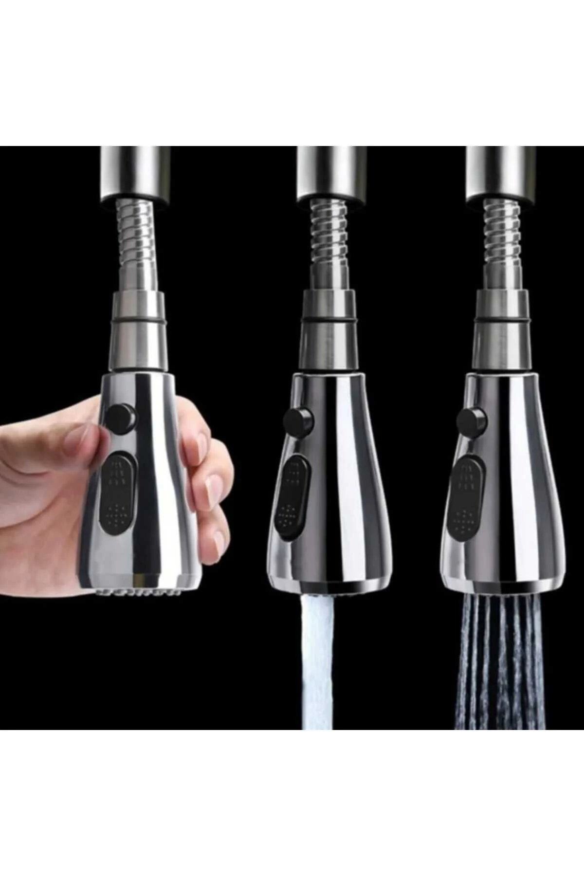 Karizma Lüx Endüstriyel Spiralli Mutfak Evye Bataryası El Duşu 3fonksiyonlu