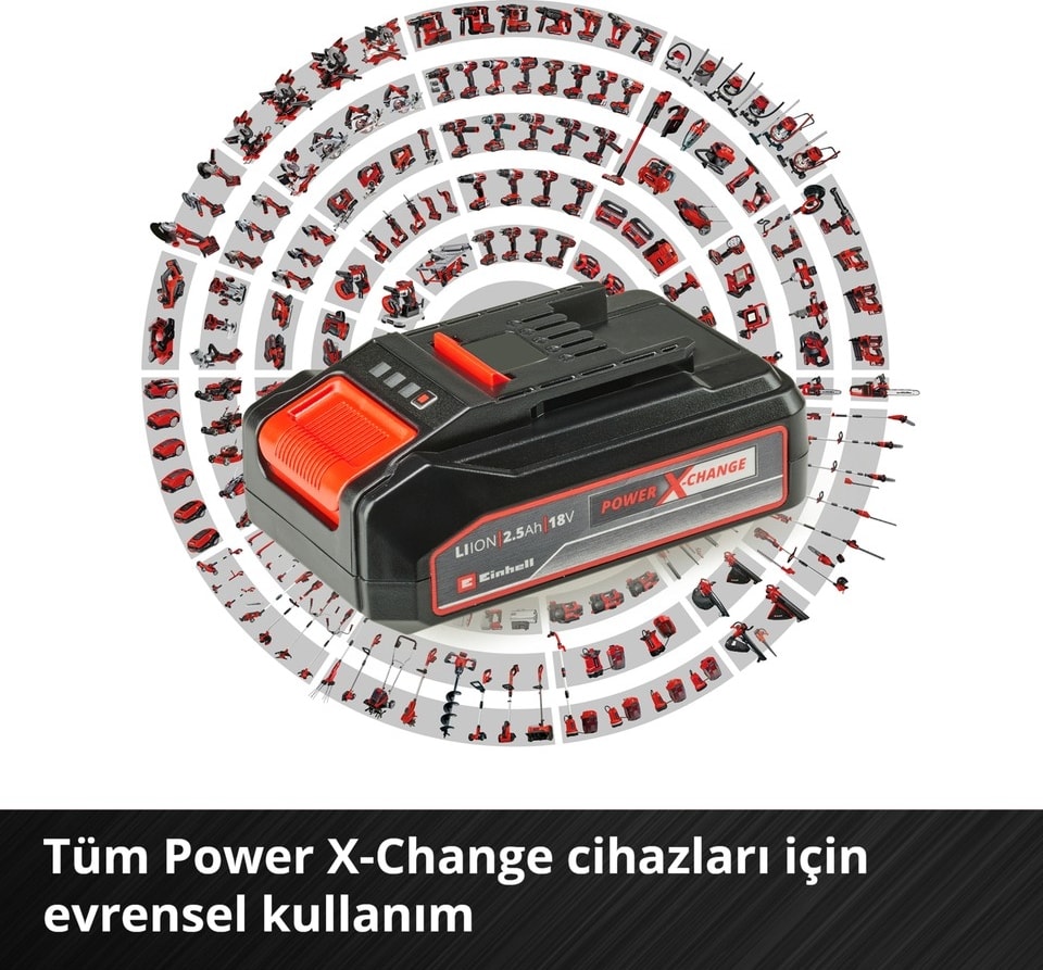 EİNHELL Tp-Cd 18/60 Li-I Bl Solo Darbeli Akülü Vidalama + 2 x 2.5 Ah Akü ve 32 Parça Bits Uç Seti
