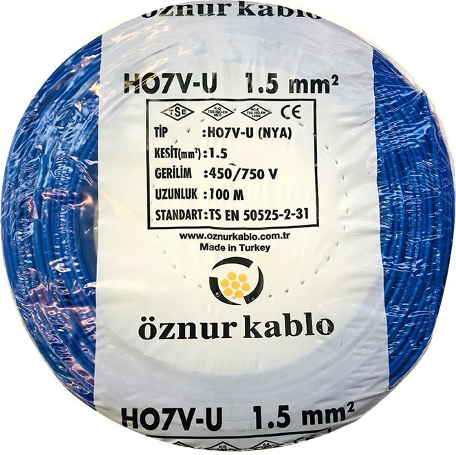 1,5 mm Nya Kablo - 100 Metre Mavi
