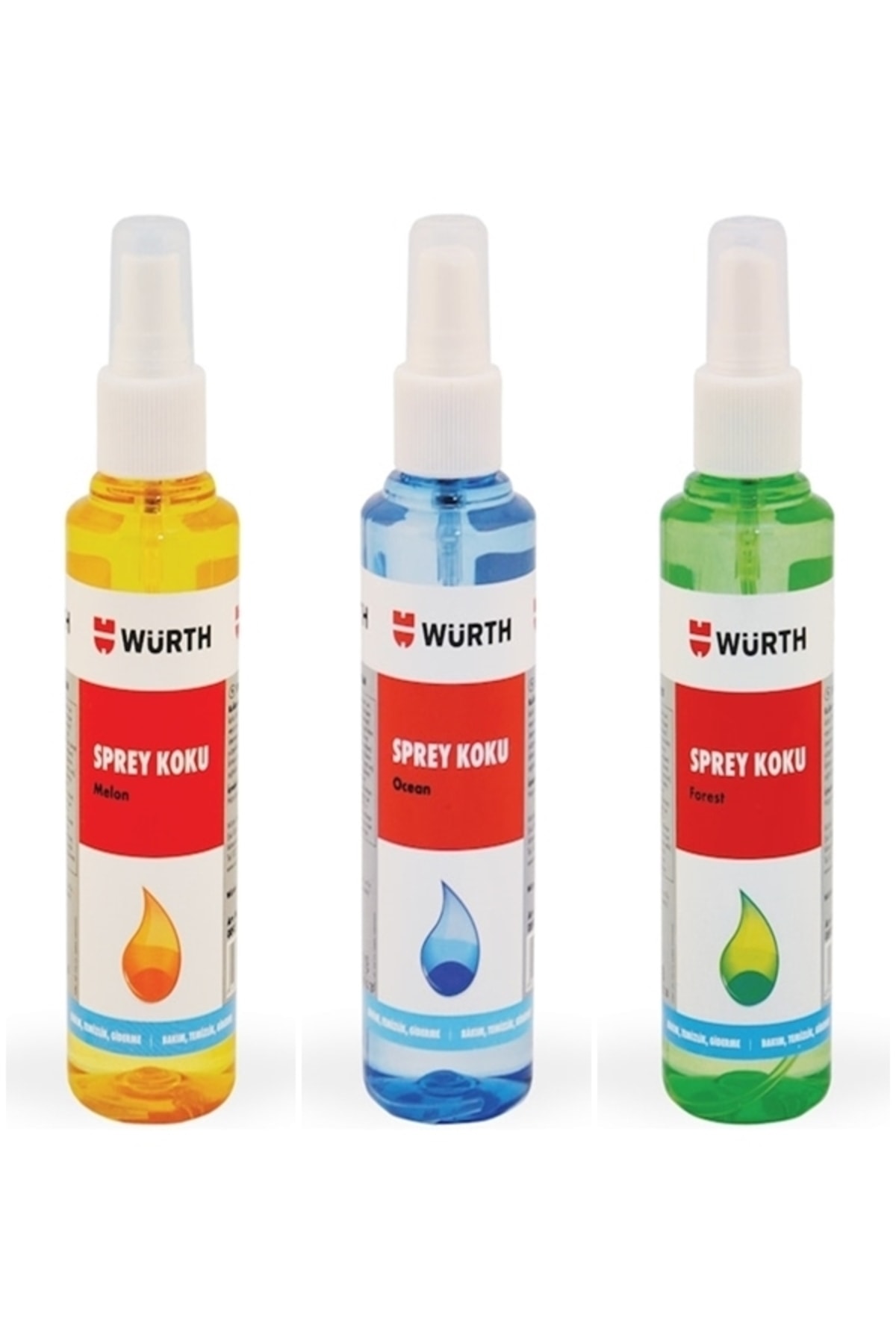 Zeopar Otomotiv 3'lü Sprey Araç Kokusu Kavun Okyanus Orman 150ml