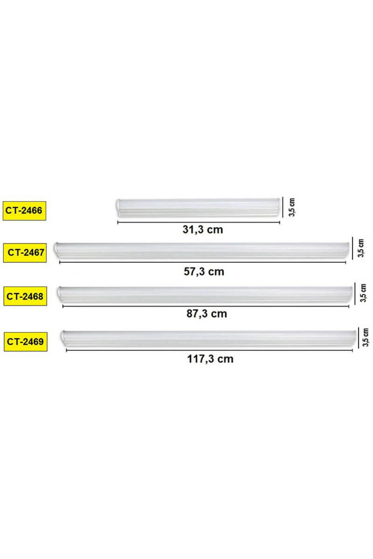 Ct-2467 8w T5 Ledli Bant Armatür Beyaz