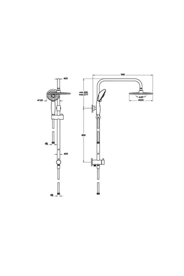 System Rain Ls25 Duş Kolonu A45597