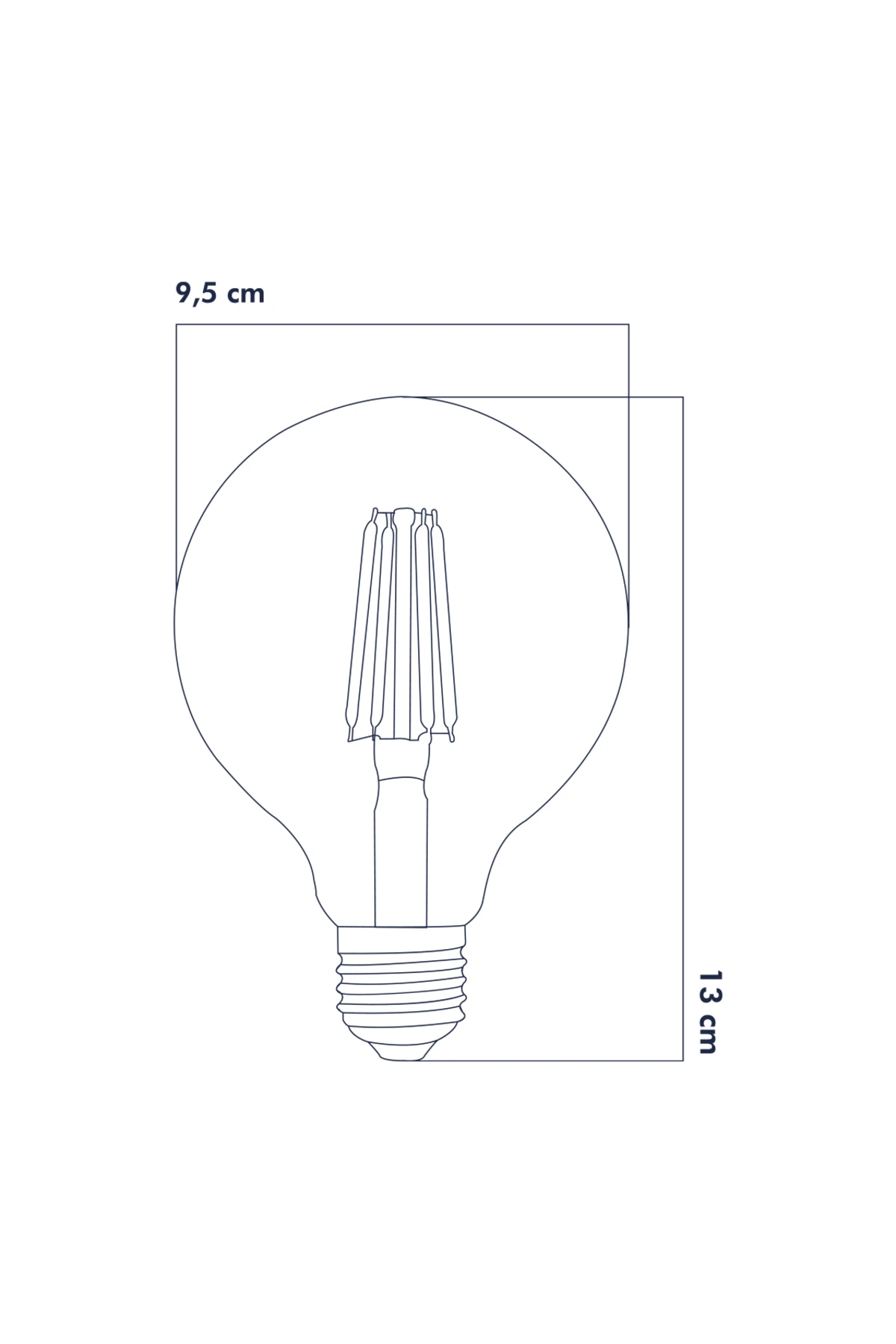 G95 Filament Tip Rustik Ampul 6 Watt Led Ampul Erd-82