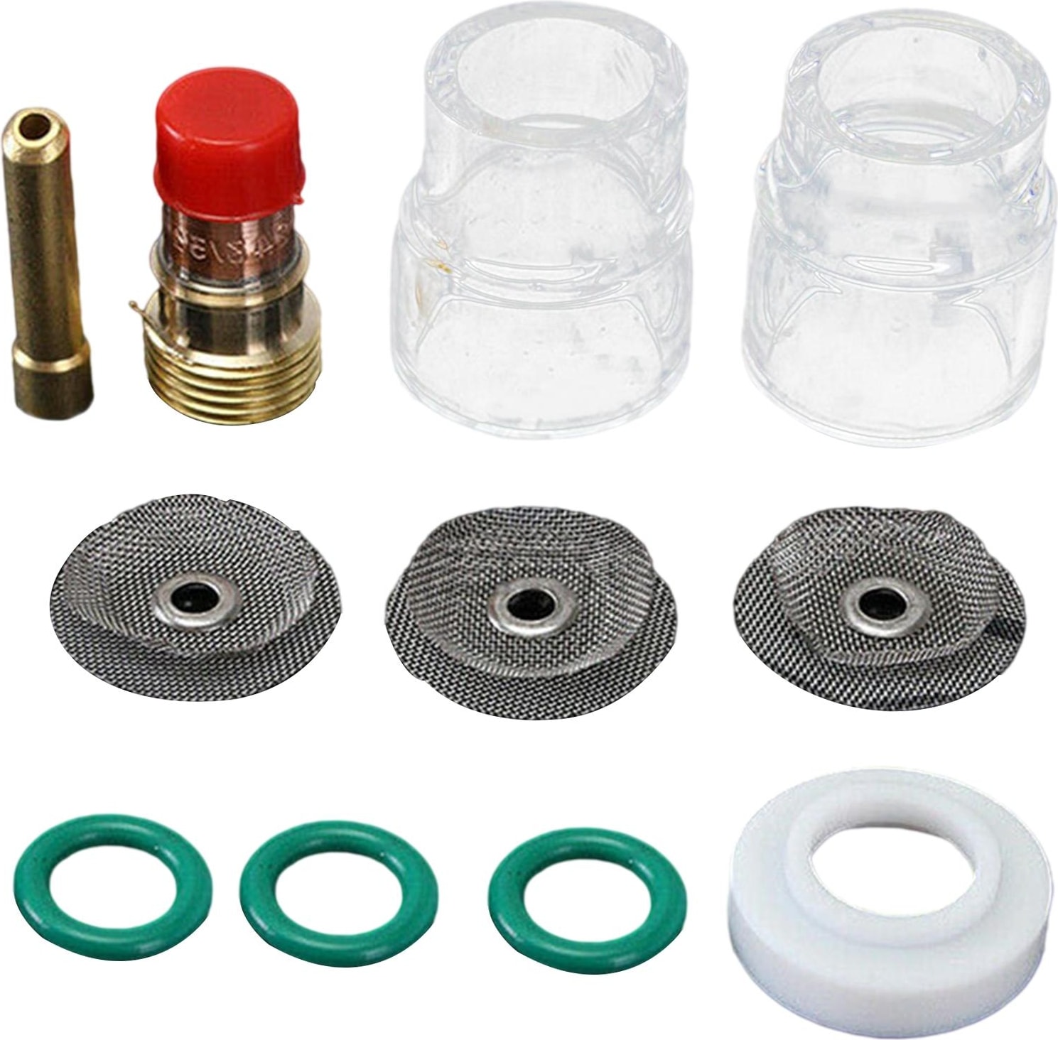 11PCS Cam Kupa Torçlu Kit Koletleri Wp-17 Için Gövde Gaz Lensi 18 26 (Yurt Dışından)