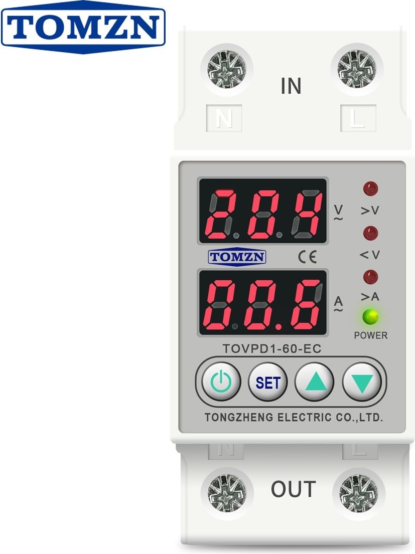 Voltaj ve Akım Koruma Rölesi Monofaz 40A Yüksek Gerilim ve Akım Koruyucu Röle Elektrik Bekçisi