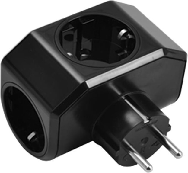 Yonca Plus 3'lü Çocuk Korumalı Topraklı Fiş Priz Siyah