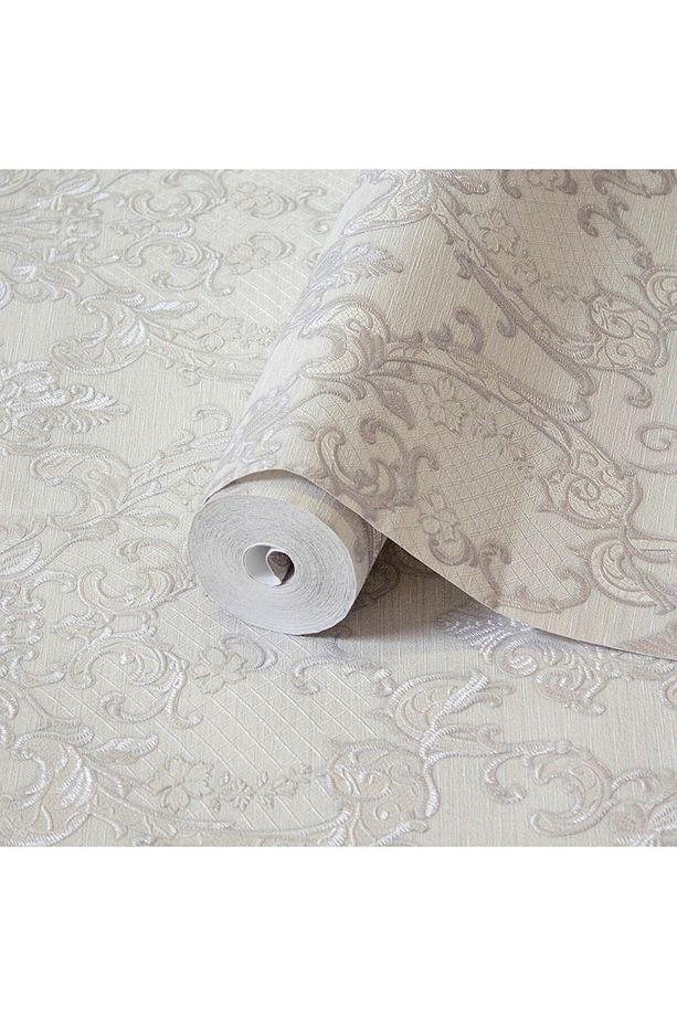 Dante 1411-3 Damask Desen Duvar Kağıdı (gri)