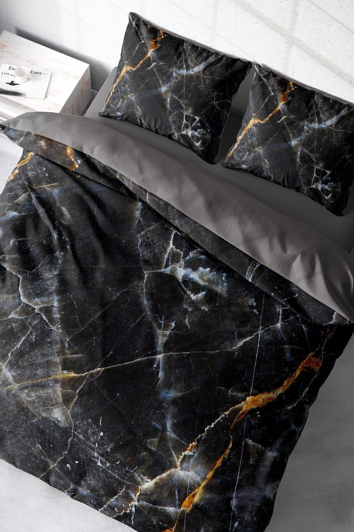 Lux Marble 3d Pamuk Saten Çift Kişilik Nevresim Takımı