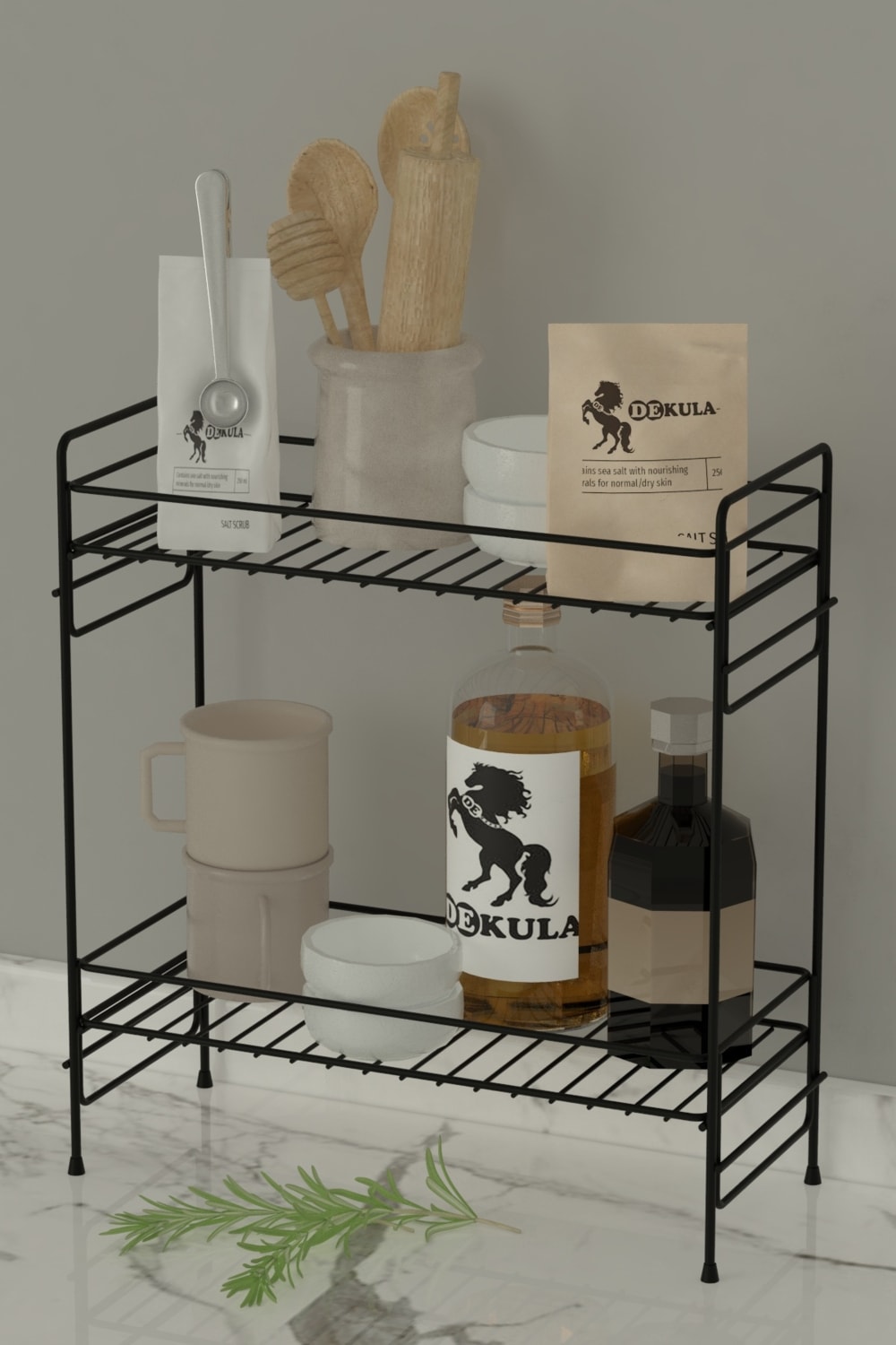 2 Katlı Evye Tezgah Altı Raf Banyo Mutfak Dolabı Çok Amaçlı Düzenleyici Deterjanlık Organizer