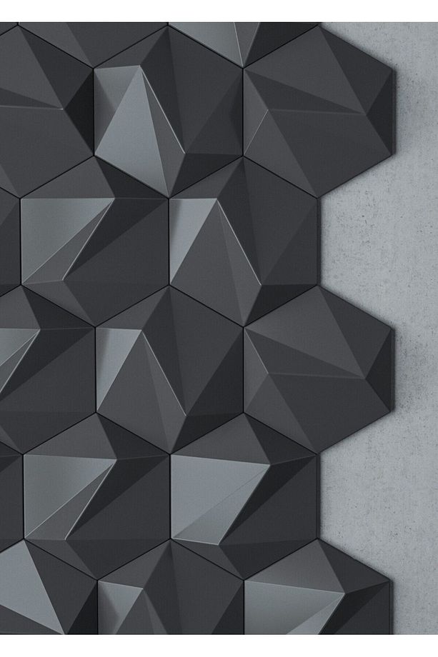 3 Boyutlu Dekoratif Duvar Paneli (-SİYAH-) (1M2)