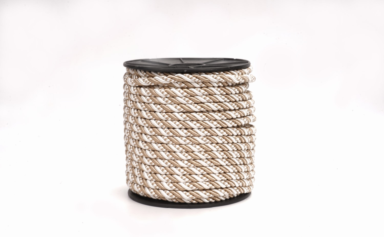 Polyester Kordon İp 10mm 50metre- koyu vizon/ optik beyaz