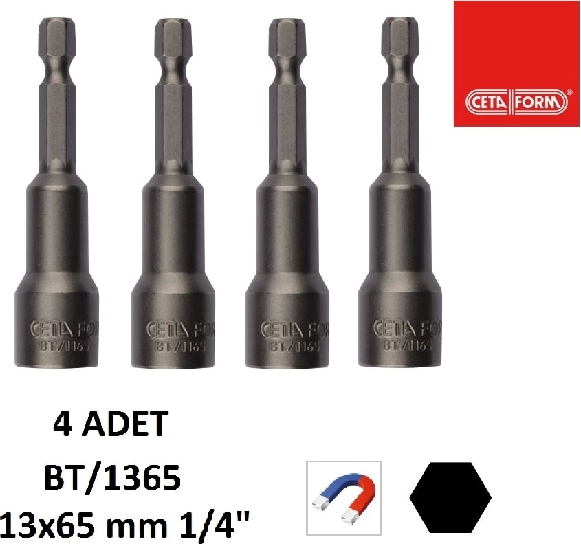 BT/1365 Manyetik Lokma Uç 13-65 mm ( 4 Adet )