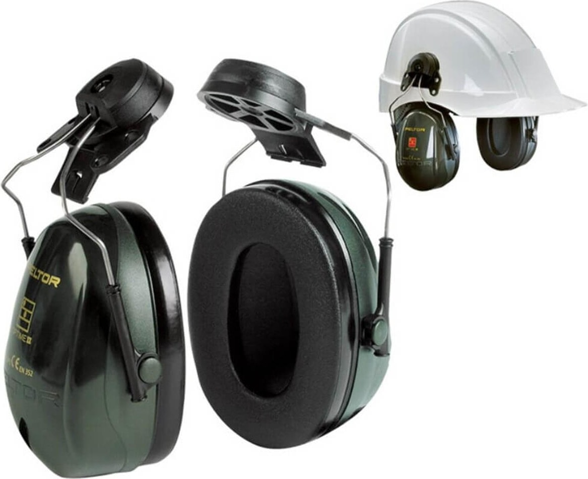 ™ Peltor™ Optime™ II H520P3E Manşonlu, Barete Takılabilir Kulaklık - Yeşil, 30 dB