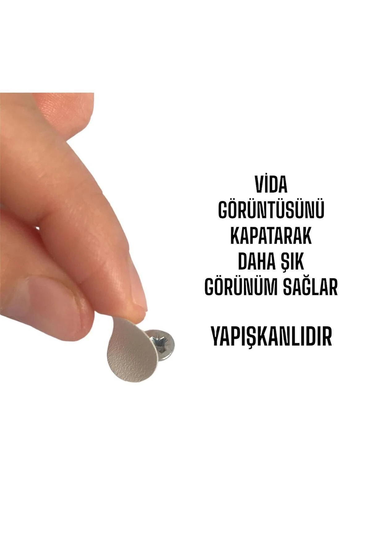 100 ADET Beyaz Vida Kapatıcı Yapışkanlı Vida Tapası Tıpası Kapağı Vida Gizleyici