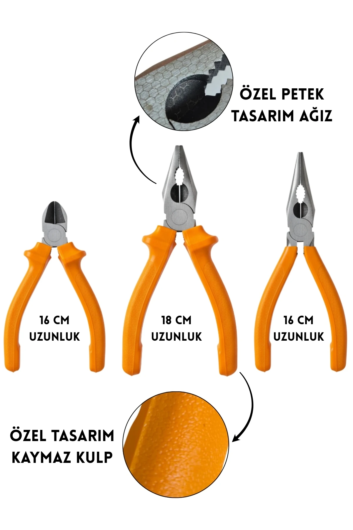 Premium 6 Parça El Aleti Seti – Yan Keski, Karga Burun, Pense, Tornavida - Özel Organizer Kutulu