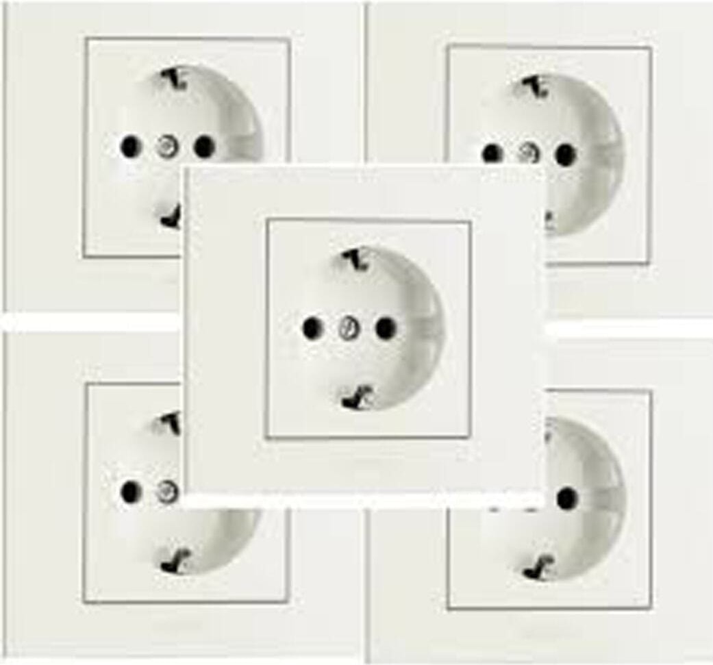 Tenda Grano Beyaz 5'li Topraklı Priz + Çerçeve Dahildir