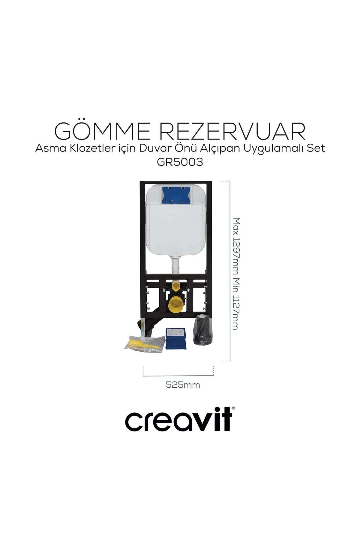 Gömme Rezervuar 3/6 Asma Klozet Duvar Önü Hızlı Montaj