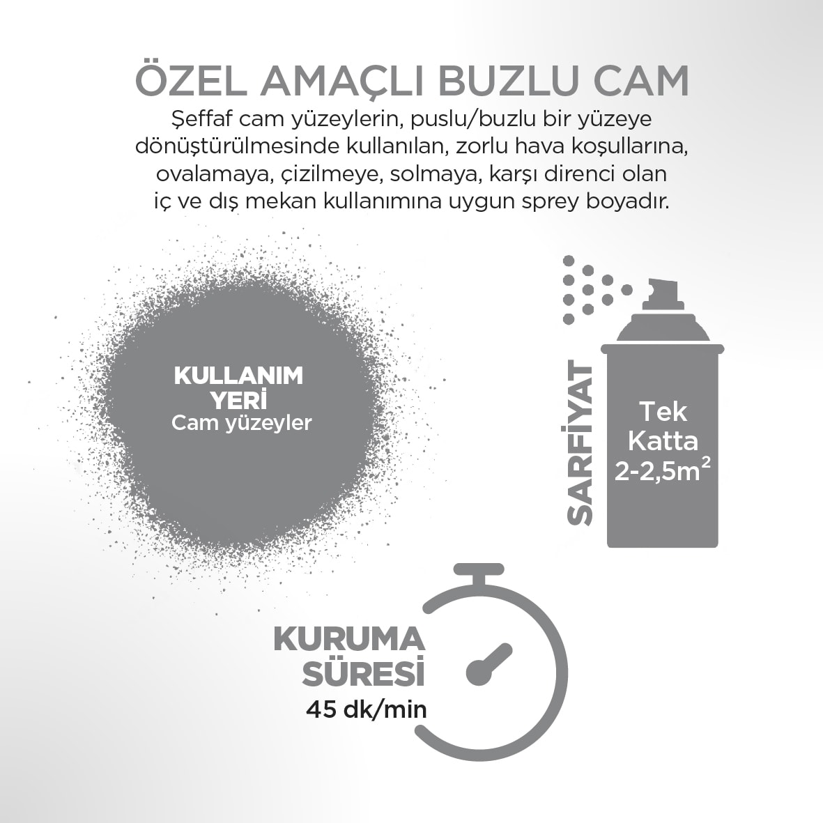 Buzlu Cam Efektli Sprey Boya 400 ml