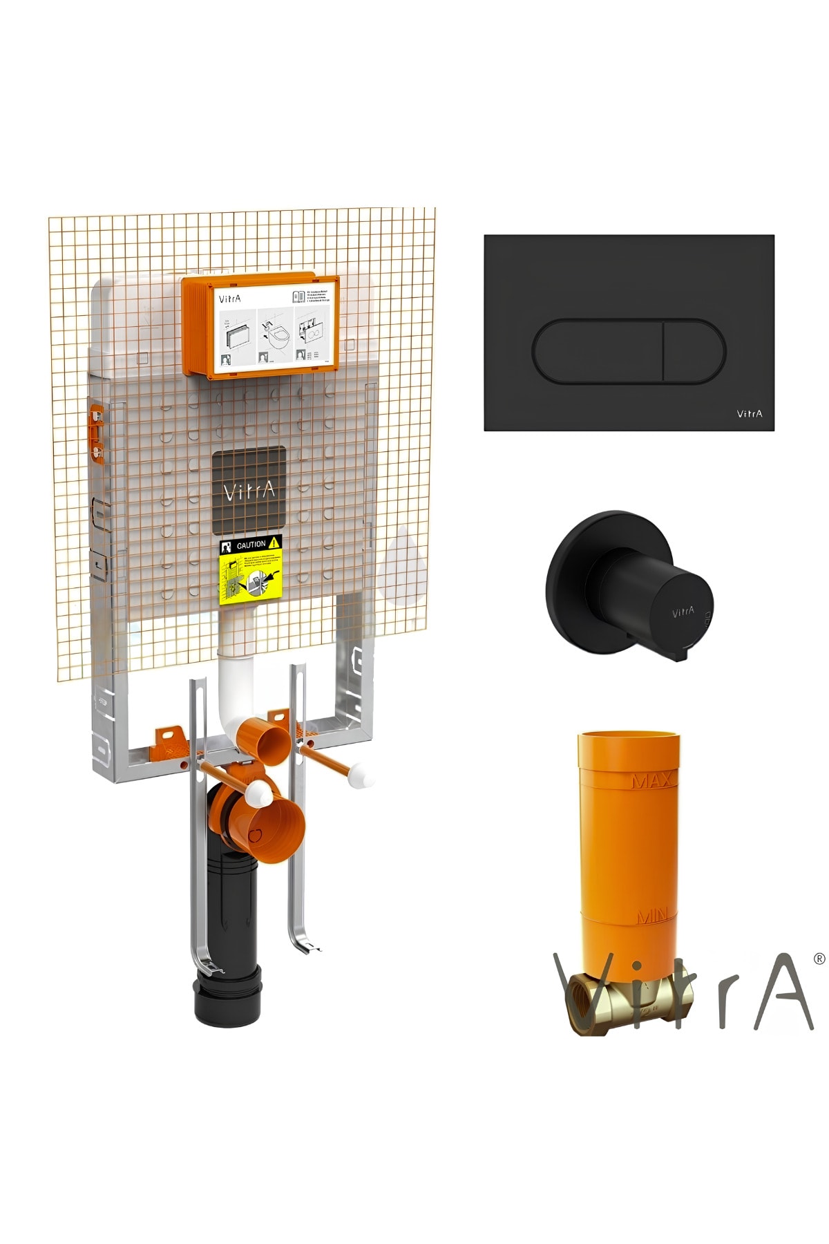 Mat Siyah Gömme Rezervuar Seti 8 Cm, 768-1851,740-2211-A4146136