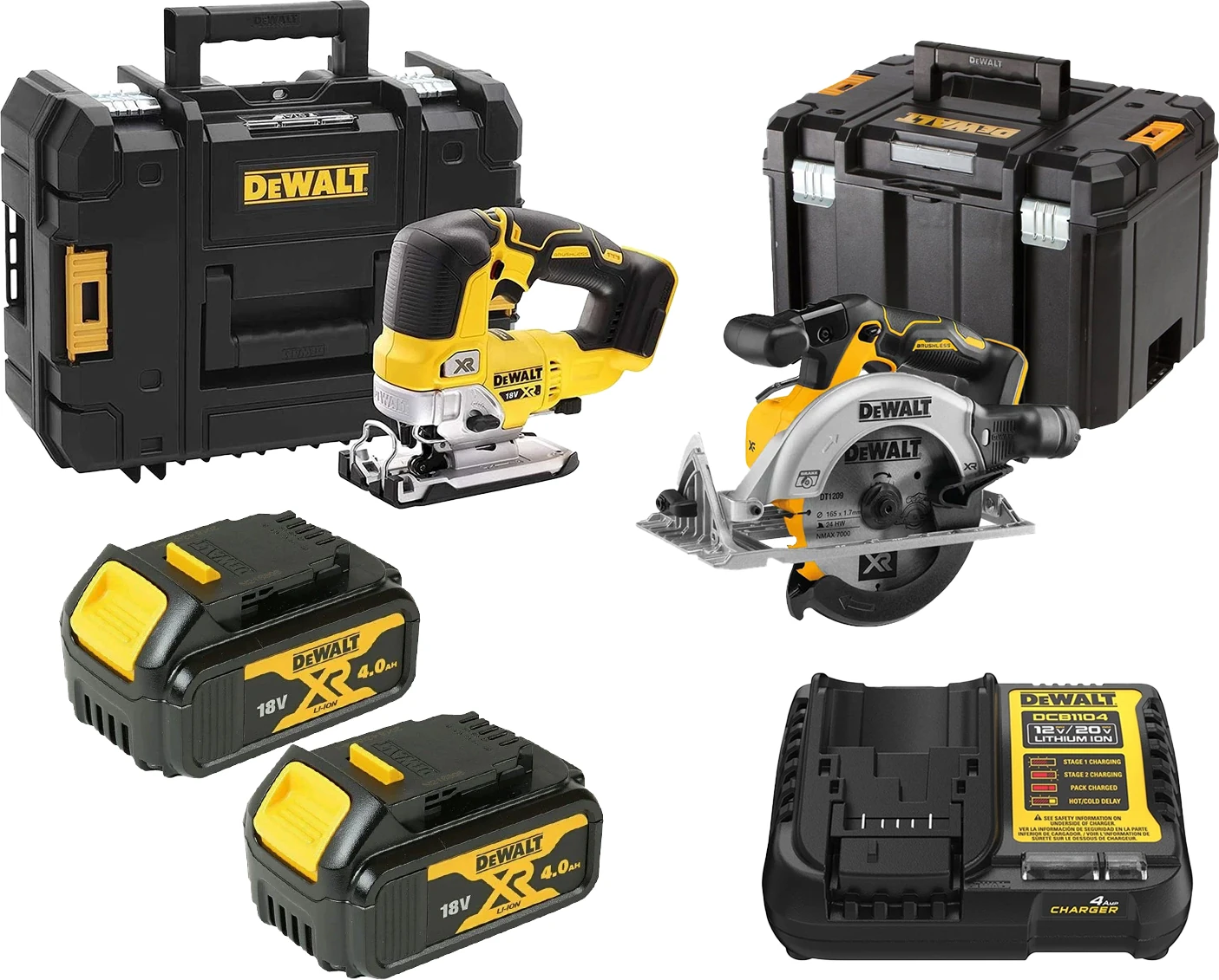 DCS334NT + DCS565NT 18V Çift Akülü Kömürsüz Testere Makine Seti