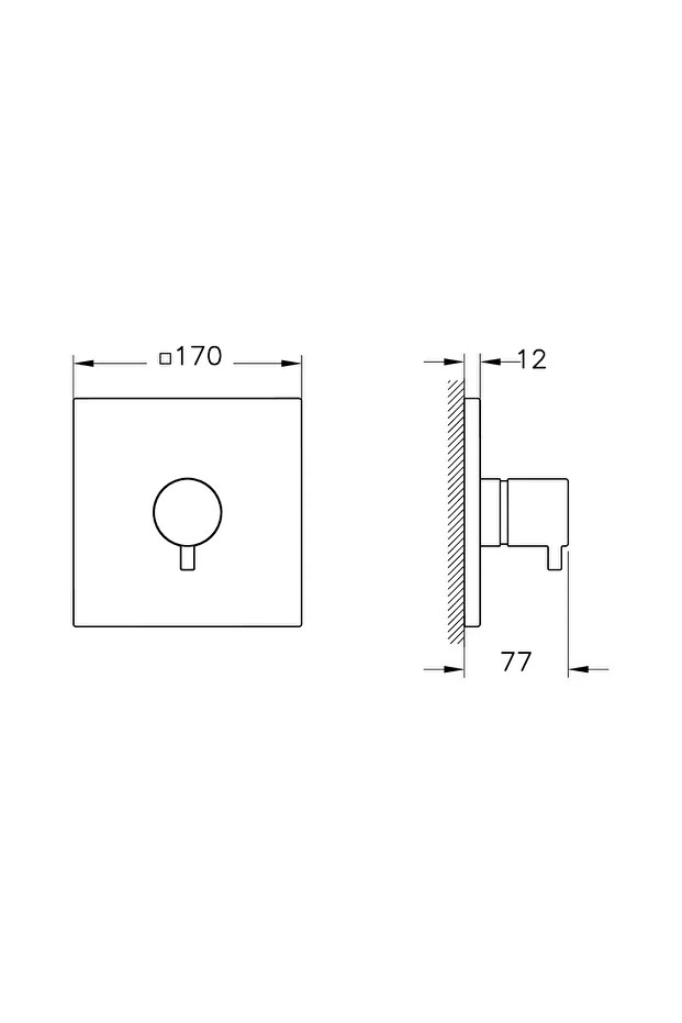 Root Square A4338836 Ankastre 3 Yollu Yönlendirici, Mat Siyah