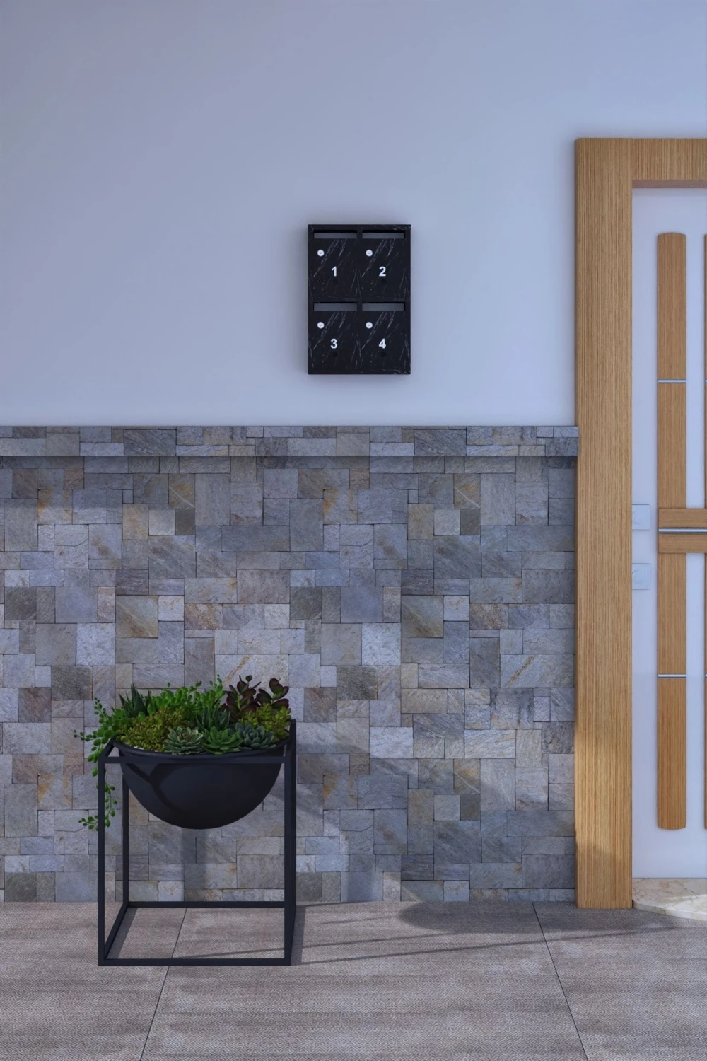 Posta Kutusu Kilitli Sistem Siyah 4'lü