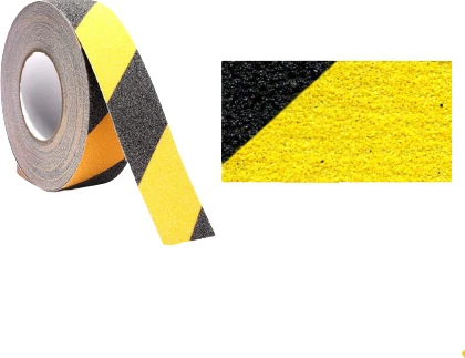 Sarı Siyah Merdiven ve Zemin Kaymaz Kaydırmaz Bant (50MMX25MT) (Henkel Yapıştırıcılı)