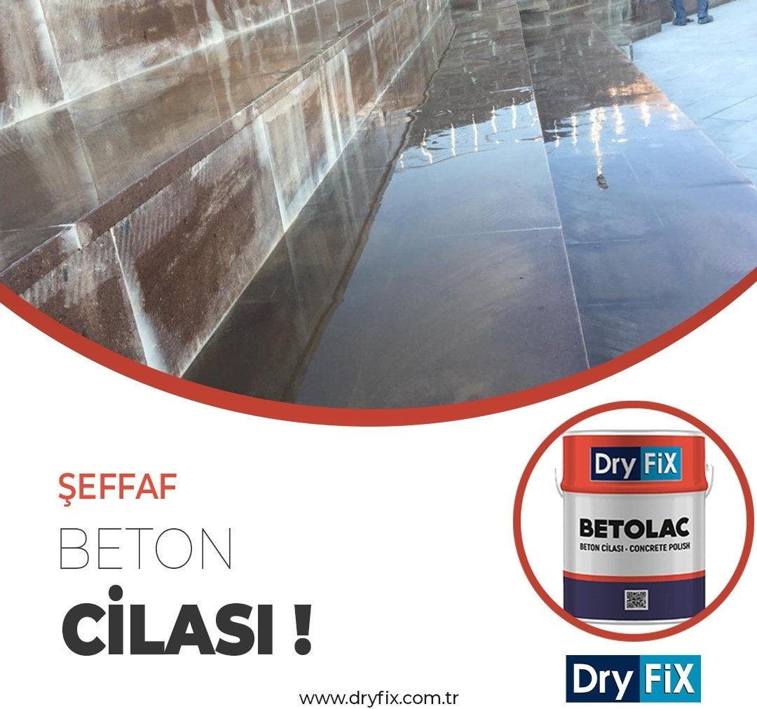 Betolac Poliüretan Esaslı Parlak Beton Cilası 4 Kg Şeffaf Uv Dayanımlı