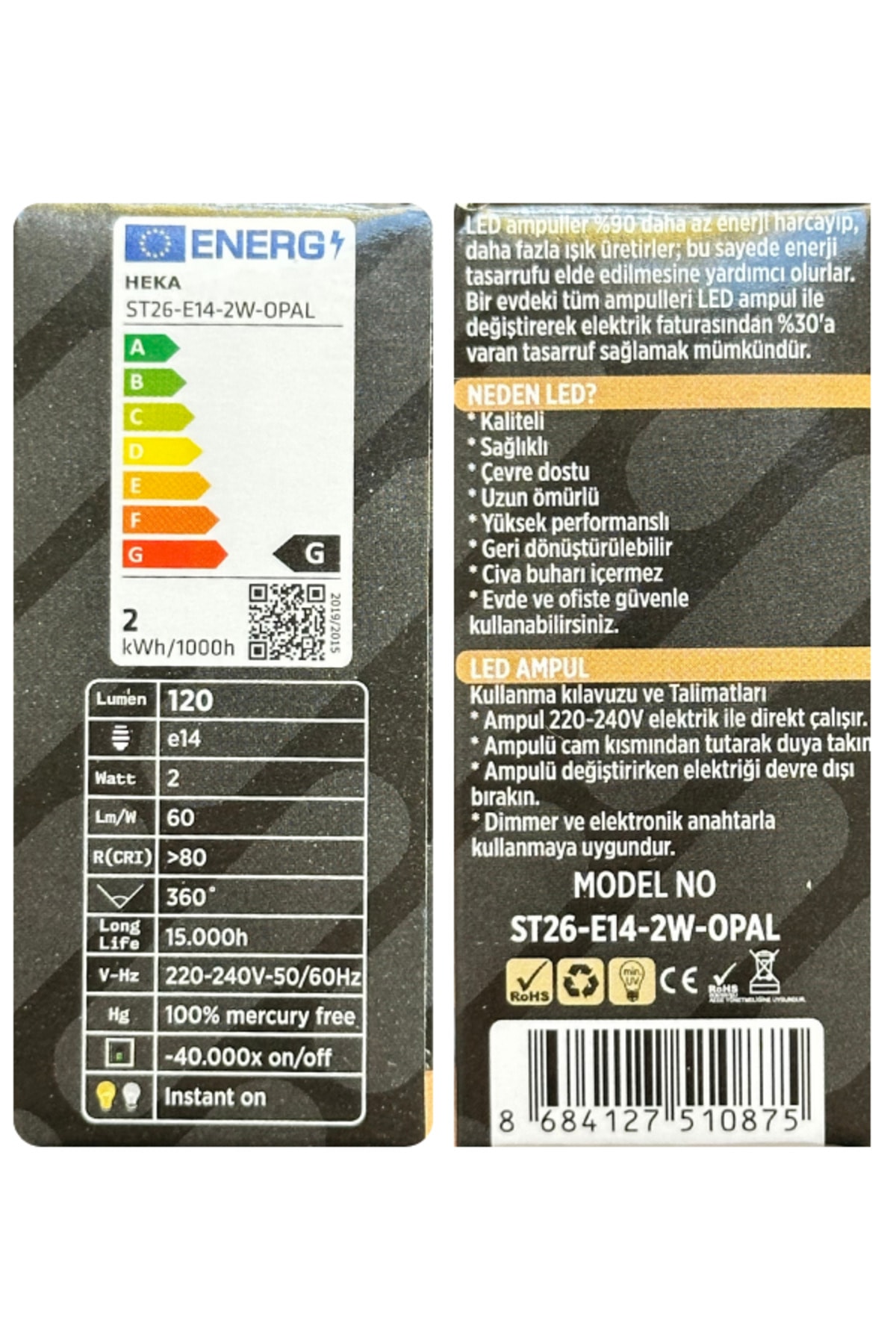 (10 Adet) 2W (14W) 3000K (Sarı Işık) E14 Duylu (İnce Duy) Dim Edilebilir Soft Led Mini Ampul