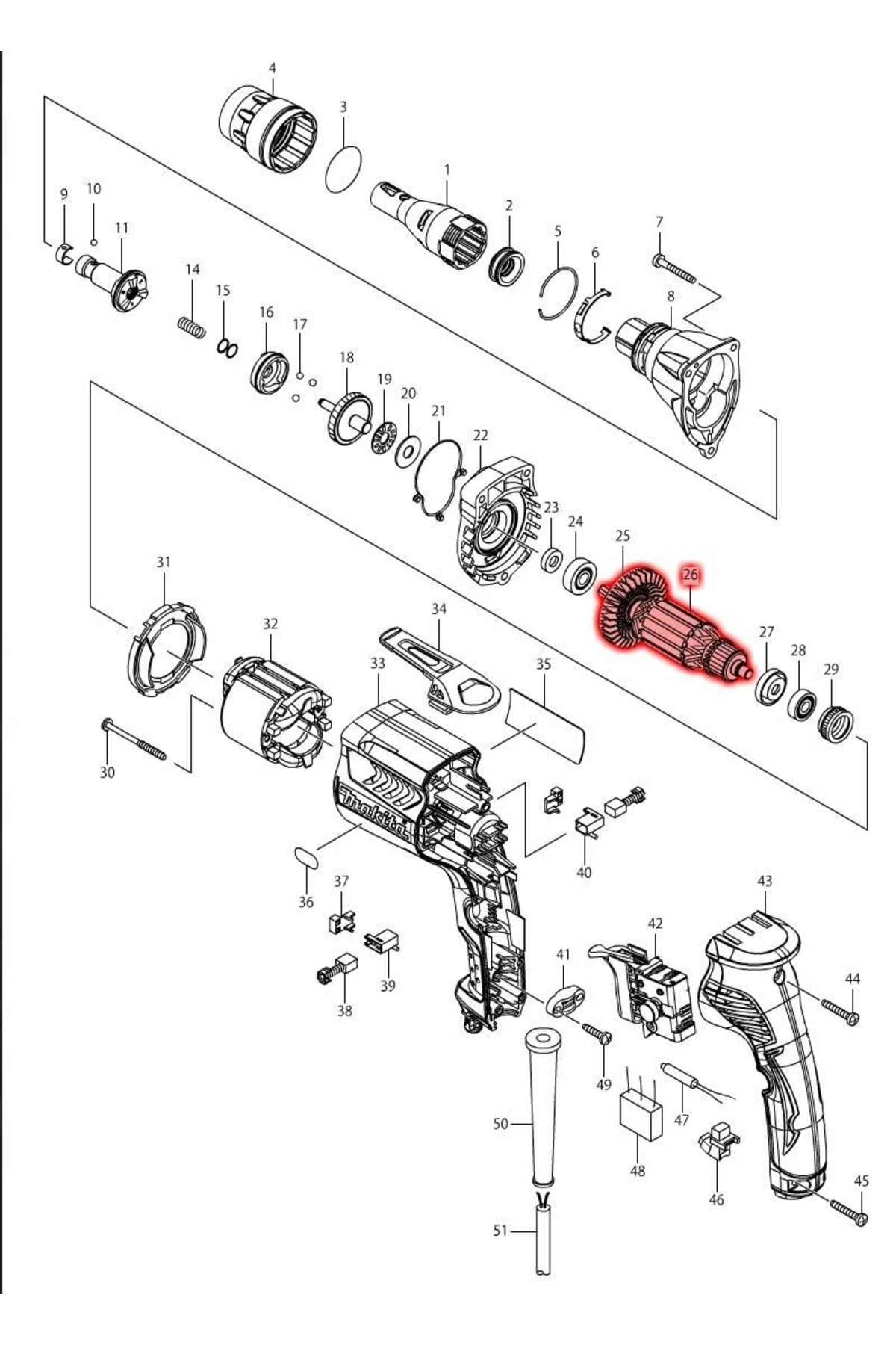 Makita Fs6300 Endüvi Rotor Kollektör Ürün Kodu 515754-1