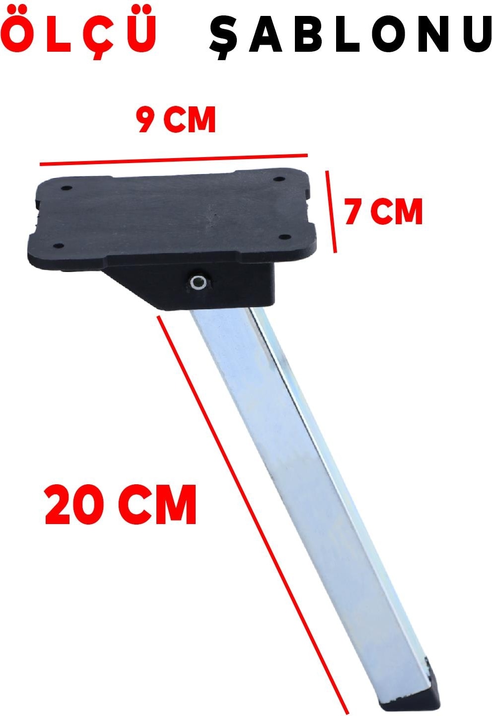Metal Sofra Ayağı Plastik Siyah Taban Katlanır Yer Sofrası Sini Altı 20 cm (4 Adet)