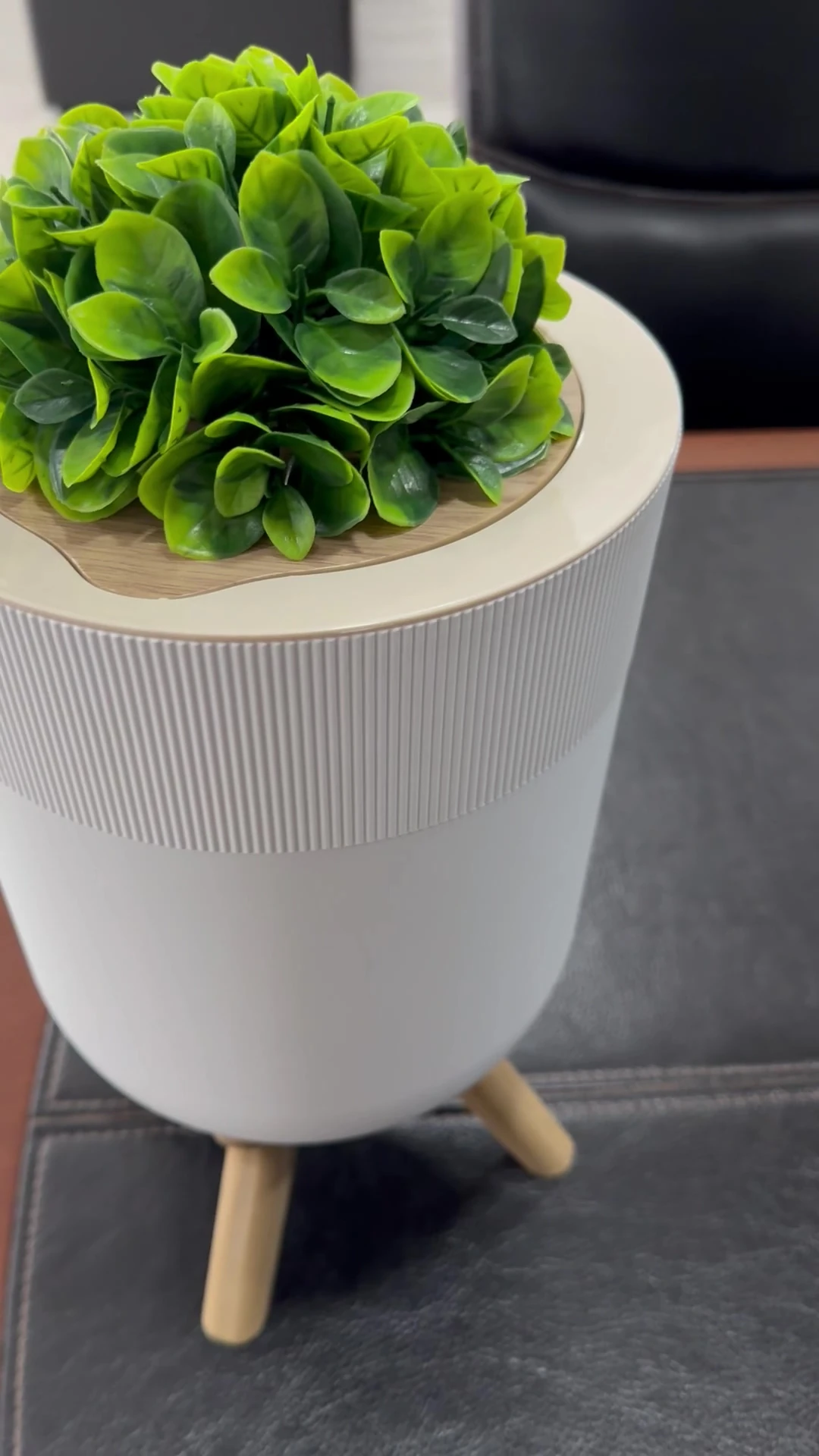 Özel Tasarım Yapay Bitkili Çöp Kovası Çöp Kutusu Banyo Tuvalet Wc Çöp Kovası Kapaklı