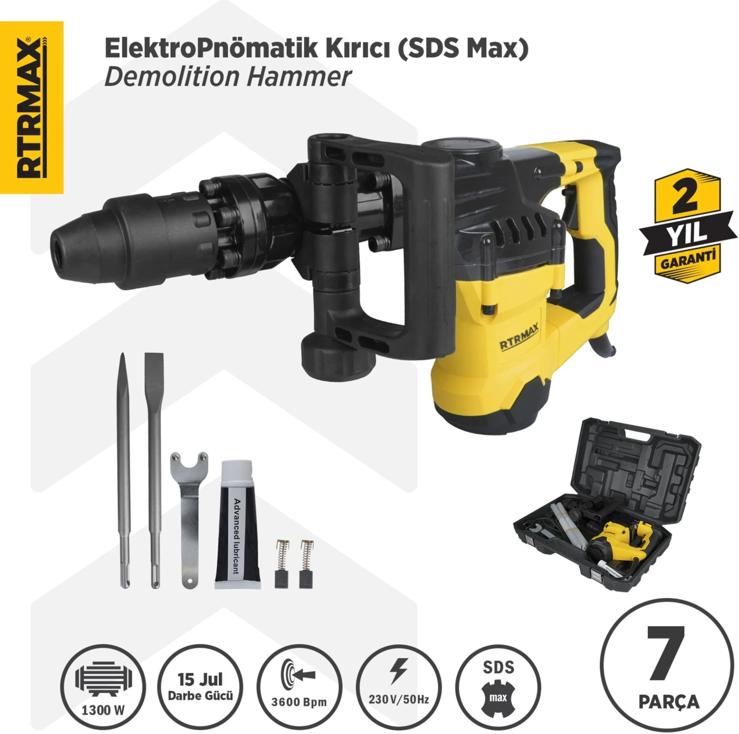 RTM2745 Elektropnömatik Sds Max Kırıcı 1600 W 25 Jul