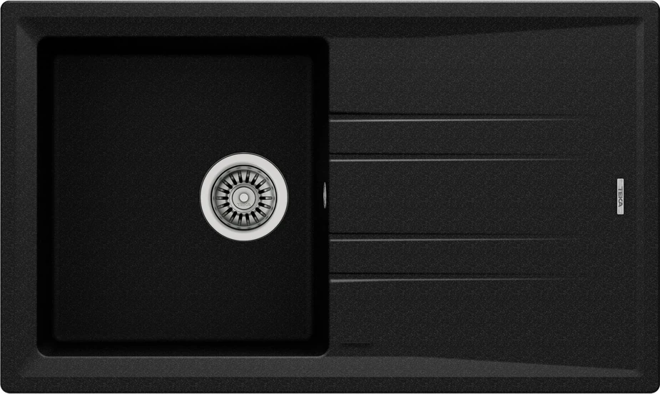 STONE 50 B-TG METALLIC BLACK Ankastre Kumanda Sifonlu Granit Eviye Metalik Siyah 86 cm 115330024