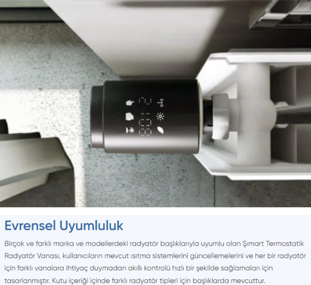 Akıllı Termostatik Radyatör Vanası Wi-Fi Bağlantılı ve Uzaktan Kontrol