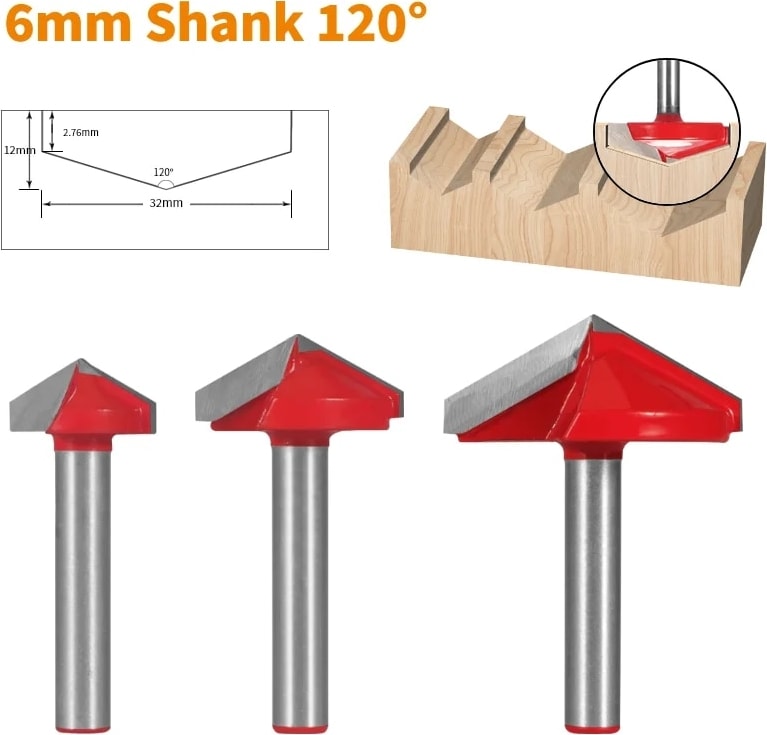 6X13X90 Nxwınd 3D V Tipi Planya Kesici Bit Yönlendirici Bit Cnc Katı Karbür Kesiciler Ağaç Işleme Freze Kesicisi Ahşap Bit Yüz Mill (Yurt Dışından)