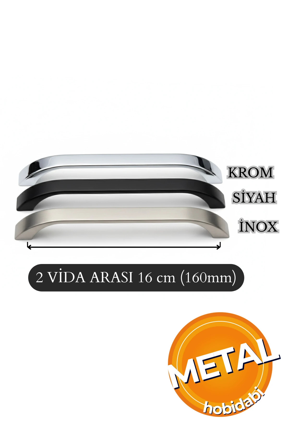 160 mm Metal 10 Adet Göksu Krom Kulp Tv Ünitesi Kulbu Mobilya Çekmece Vestiyer Mutfak