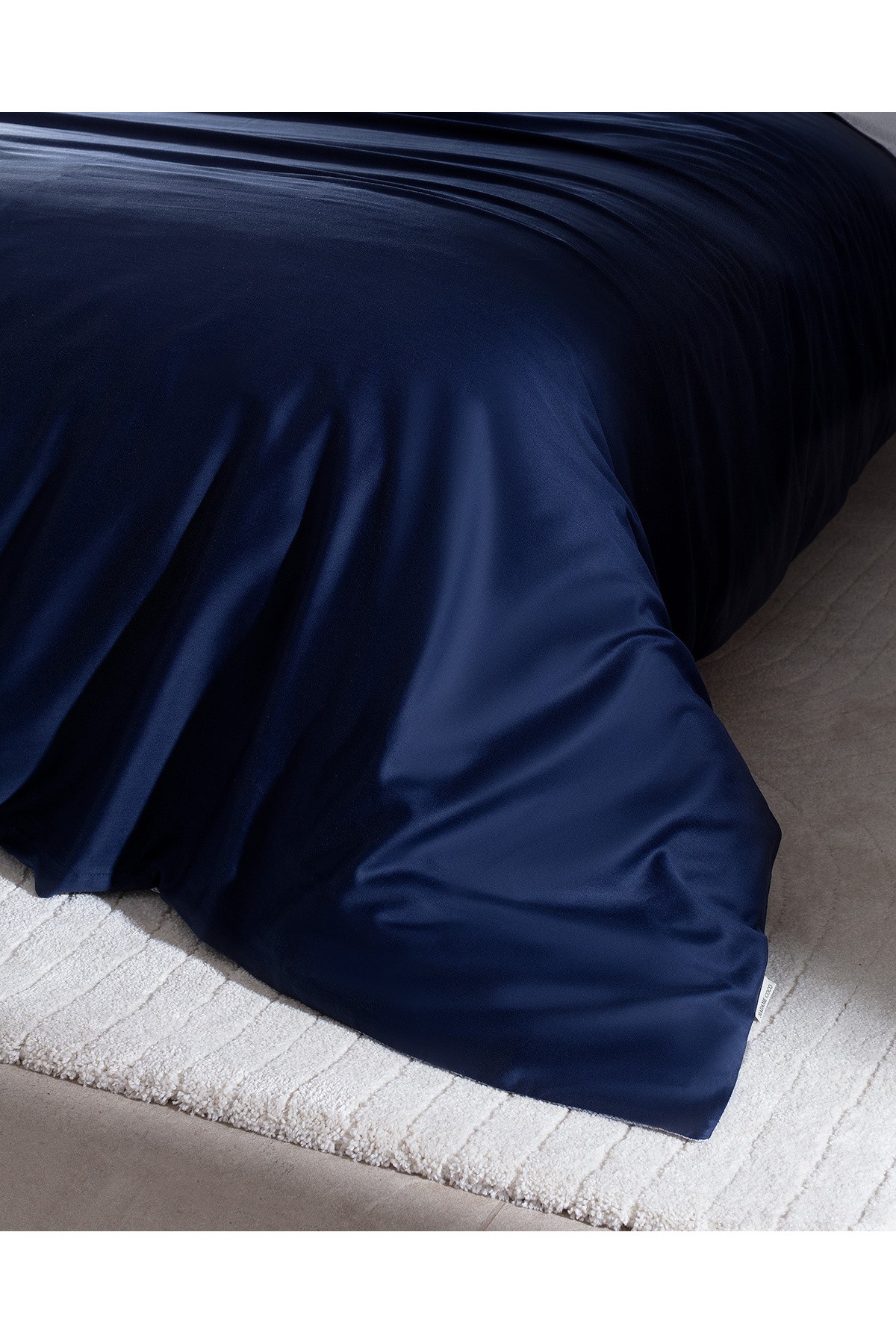 Coyne King Size %100 Pamuk Baskılı Saten Nevresim Takımı - Lacivert