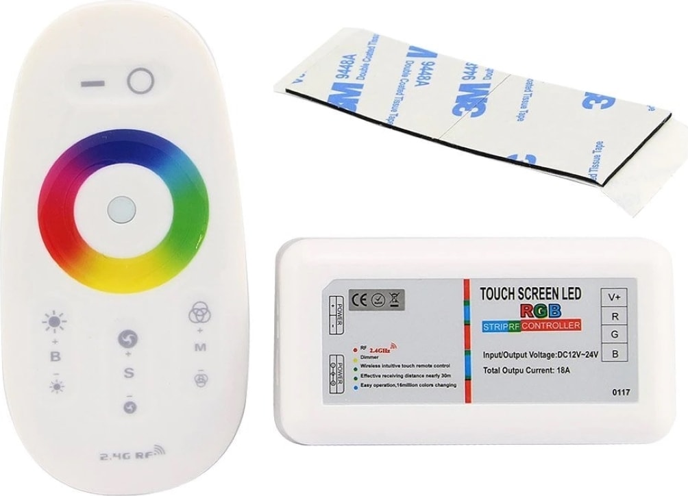 Rgb LED Dokunmatik (Touch) Rf Kumanda + Kontrol Paneli 12V-24V – 18A