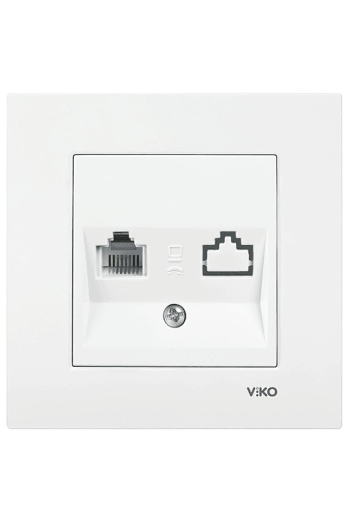 Viko Karre Tekli Nümeris Telefon Prizi Cat3 Beyaz (Çerçeve Dahil) 90967013 (2 Adet)