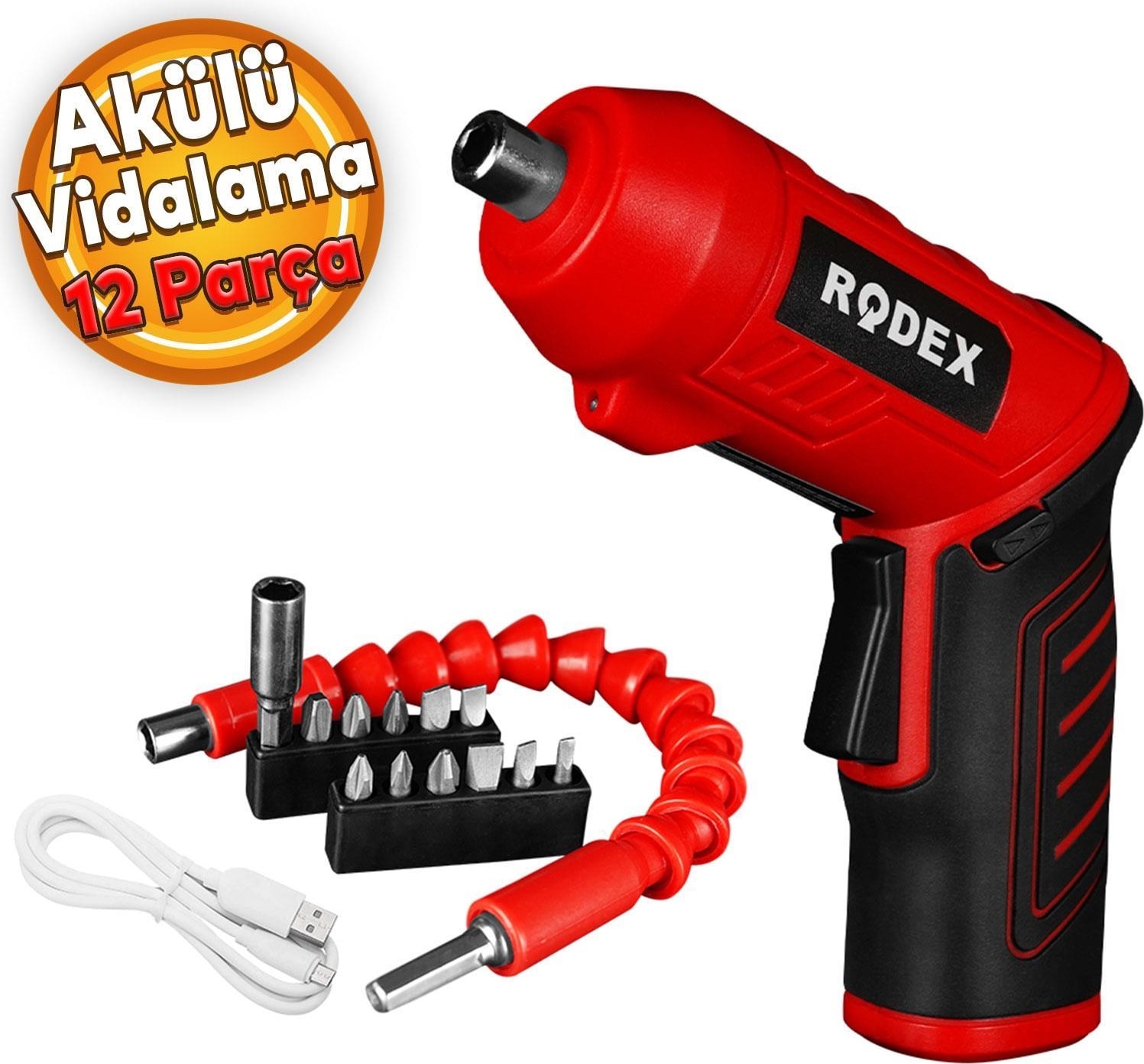 Akülü Vidalama Ucu Seti Şarjlı Tornavida RDX3085 (12 Parça)