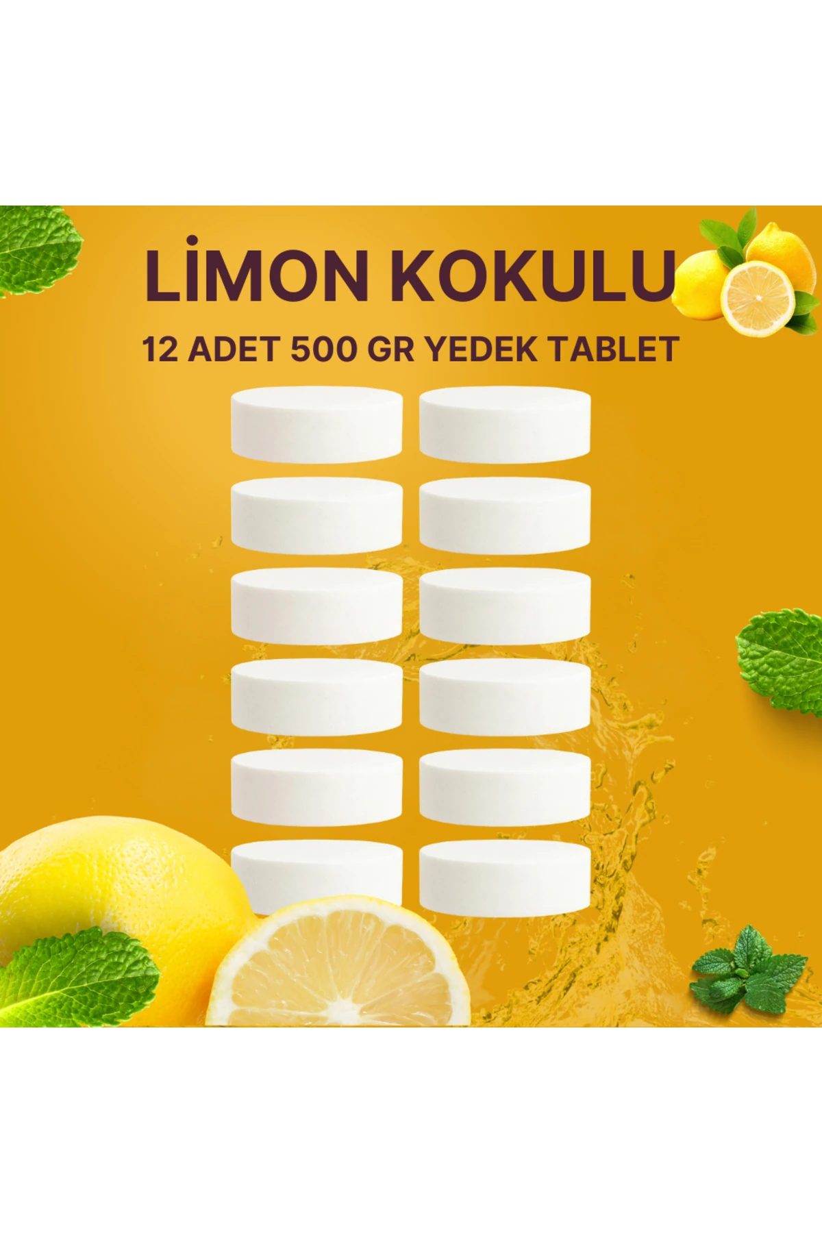 6 Adet 2x500 gr Nem Alıcı Rutubet Ve Küf Önleyici Yedek Tablet Limon