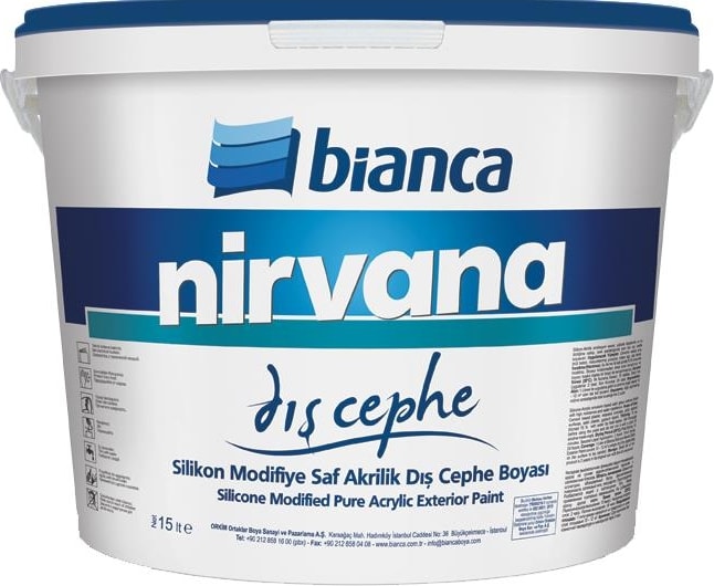 Nirvana Saf Akrilik Dış Cephe Boyası 15LT 0101-BEYAZ