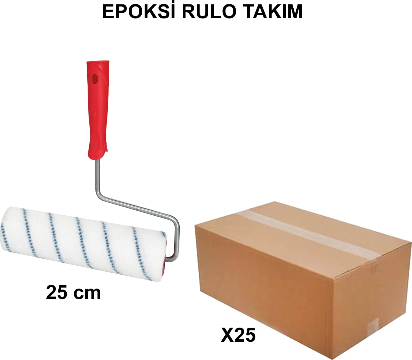 İZMİR FIRÇA Izmir Fırça Arge Toptan Epoksi Rulo Takım 25 cm 25 Adet 012448