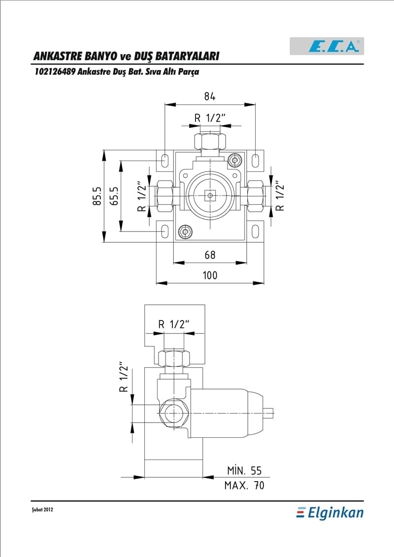 Eca 102126489 Ankastre Duş Bataryası Sıva Altı Grubu